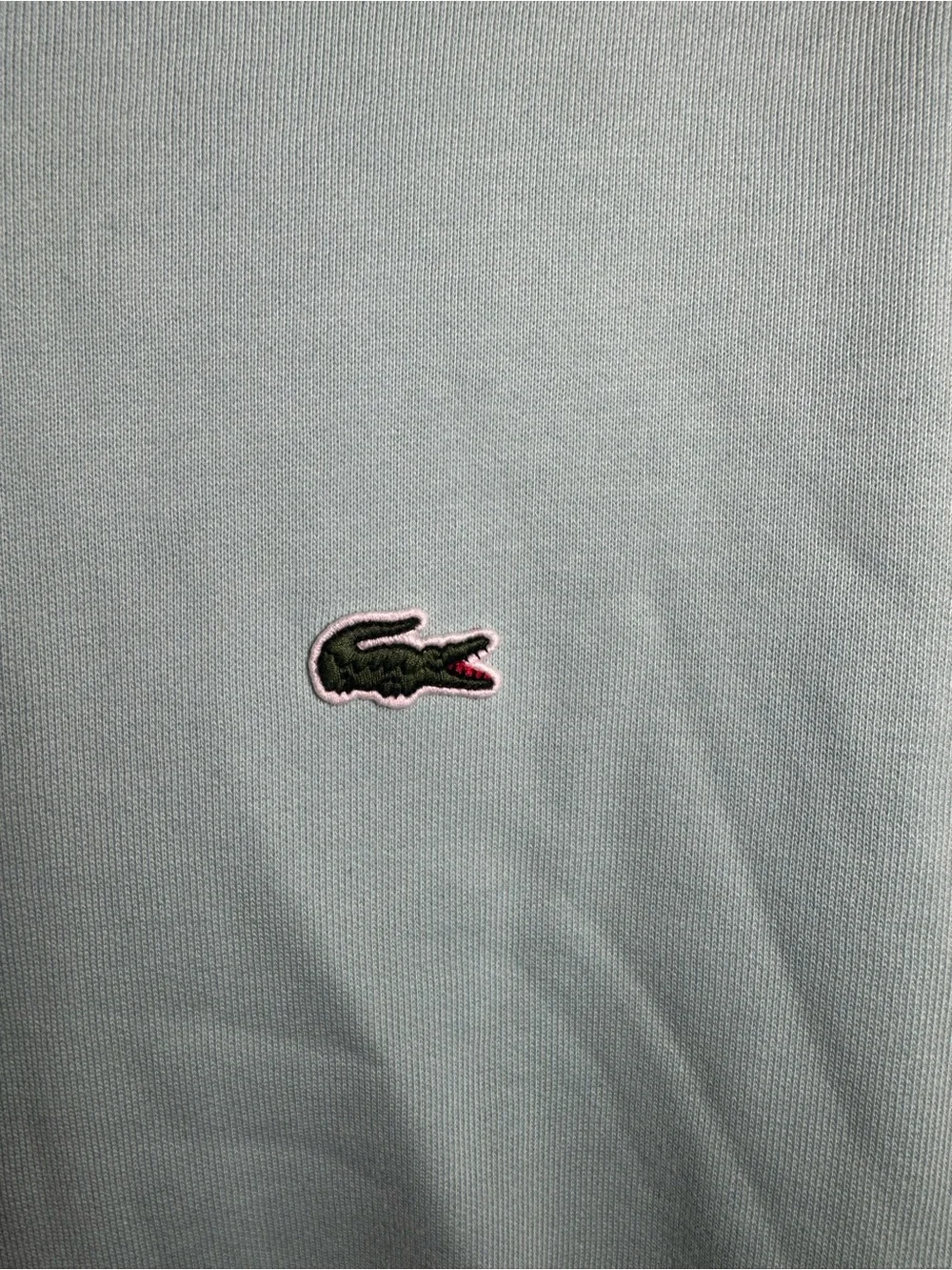 Lacoste Men’s Zip-Up Fleece Hoodie in mint green size XL